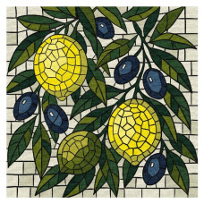 картина за номер. Ідейка 30х30см. "Вітраж. Лимони"  КНО5738