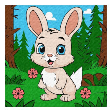 картина за номер. Ідейка 25х25см. дитяча "Чарівний зайчик"  КНО6112