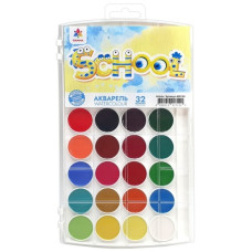 фарби акварельні Гамма (НВ) "Творчість" 32кол. пласт.кор. без пензлика  400124  (5)