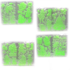 наліпки новорічні, світяться в темряві "Merry Cristmas" пластикові 25х40см.  6526-118  (12)