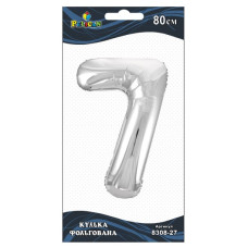 кулька-цифра фольгована Pelican  80см. срібло "7"  830827  (5/50)