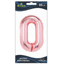 кулька-цифра фольгована Pelican  80см. рожеве золото "0"  830830  (5/20)