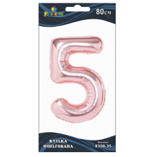 кулька-цифра фольгована Pelican  80см. рожеве золото "5"  830835  (5/20)