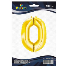 кулька-цифра фольгована Pelican 100см. золото "0"  831010  (5/50/500)