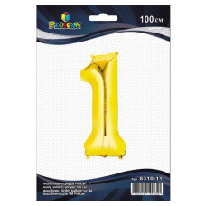 кулька-цифра фольгована Pelican 100см. золото "1"  831011  (5/50/500)
