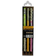 олівець чорнографітний Scholz Zebrine набір 3шт. кругл., без гумки, НВ  128-3  (48/576)