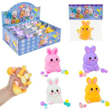 іграшка-антистрес зайчик 6х4х9см., 12шт. в диспл. 29х20х9см.  С25307  (12/384)