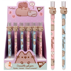 ручка YES "Pusheen" гелева "пиши-витирай" синя 0,5мм.  420398  (36/1296)