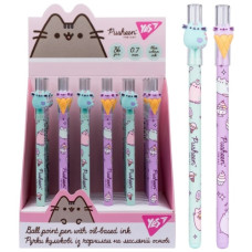 ручка YES "Pusheen" кульк. масл. синя 0,7мм.  412079  (36/1296)