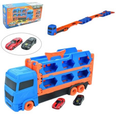 трейлер 37см., розкладається до 165см., 2 мет. машинки 7см., в кор. 38х18,5х11см.  МН-156  (12)