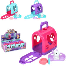 собака 3см., посуд, переноска 8х9х6,5см., 12шт. в диспл. 33,5х9,5х20,5см.  2430-1  (288)