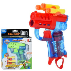 пістолет 11см., 3 м'які кулі-присоски, в кор. 16х21х3,5см.  МН-405  (144)