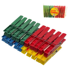 прищіпки пластмасові кольорові 7см. 20шт./уп.  (100)