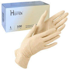 рукавиці медичні латексні Hoffen ivory  L 5 грам (50/500)
