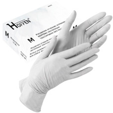 рукавиці медичні нітрилові Hoffen white, 3,5гр.  M  (50/500)