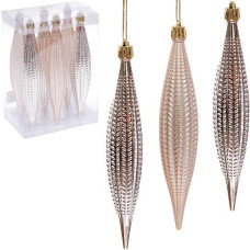 набір прикрас ялинкових "Бурульки шампань" 6шт. 17х3,5см.  6279-3 B/119738  (1/84)