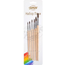 набір пензликів поні 6шт. кругл. (розм. 1, 2, 3, 4, 5, 6)  NB-762/24-6  (12/600)