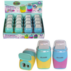 чинка Class Vivid подвійна з контейнером та гумкою  4800С  (16/3840)