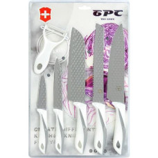 набір ножів кужонних 5шт. + овочечистка на бліст.  2933/124540  (48)