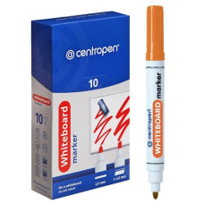 маркер Centropen 8559 для магнітноі дошки круглий помаранчевий  (10/200)