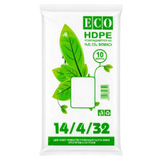 фасувальні пакети 14х32см. HDPE Eco Листочок 1000шт./уп.  (15)