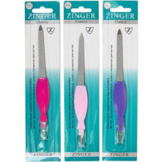 пилка для нігтів металева з тримером кольорова 18см.  А85/93693  (1200)