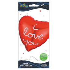 кулька фольгована Pelican Серце однотонне I love you 45см.  835509
