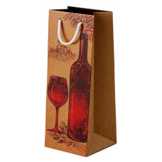 пакет подар. паперовий крафт для пляшки "Sommelier" 12х36х9см.  GL-002BTL  (12/360)