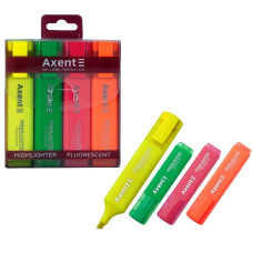 набір текст-маркерів Axent 2537-40-А  4кол. клиноподібних 1-5мм.  (24/144)