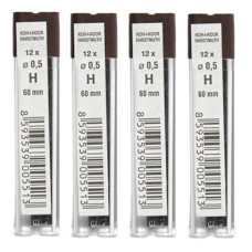 грифелі для мех. олівців Koh-i-Noor 0,5мм., Н, 12шт. в тубусі  4152 Н  (12/120/6000)