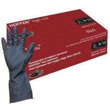 рукавиці медичні латексні Hoffen High Risk black, 14,5гр.  XL  (25/250)