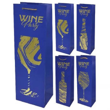пакет подар. паперовий для пляшки "Wine party" 12х36х9см.  R91116  (12/600)