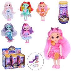 лялька шарнірна 16см. змінює колір, наліпки, аксесуари, в колбі, 6шт. в дис. 34х22х20см.  ВК489 (48)