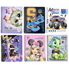 щоденник Мандарин на спіралі, 16,5х20,8см., 40арк., тверда обкл., в ас-ті  (1/80)