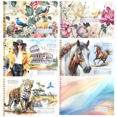 скетчбук Bourgeois на спіралі А5, 40арк., обкл. картон, чисті аркуші  9650/.../9657  (1/80)