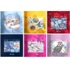 скетчбук Bourgeois на спіралі 200х200мм., 40арк., обкл. пластик, чисті аркуші  9674/.../9681  (1/60)