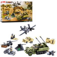 конструктор Sluban військовий транспорт, гармата, фігурки, 552 дет. в кор. 48х29х7см. М38 В0812 (12)
