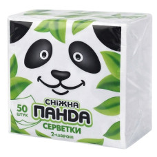серветки паперові Сніжна панда двошарові 24х24см. 50шт.  (24)