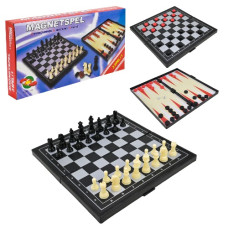 шахи 3в1 (шахи, шашки, нарди), магнітна дошка, в кор.  3270  (24/48)