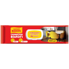 серветки вологі господарчі Файний Бонус універсальні 100шт., розмір XL, з клапаном  (6)