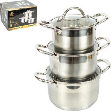 набір каструль нерж. 3шт. 1,7л.+2,5л.+3,4л. зі скляними кришками, 5-шарове дно  898-13/122980  (8)