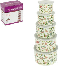 набір судків емальованих 5шт. 0,4/0,6/0,8/1,0/1,2л. з кришками  7043-14/123033  (18)