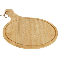 дошка дерев`яна сервірувальна d-28см. з ручкою  637-13/637138/122930  (50)