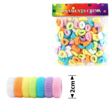 гумка для волосся махрова кольорова яскрава d-2см.  5555R-1926G (015712)  (100)