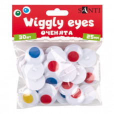 оченята Santi пришивні кольорові d-25мм. 30шт./уп.  954647