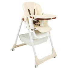 стільчик для годування Toti 4 колеса, м'який чохол PU, з'ємний столик, кошик  79118  (1)