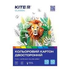картон кольоровий Kite Classic двосторонній А5/10кол.  К-289  (50)
