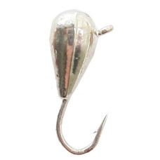 мормишка вольфрамова "Крапля з вушком" d-3,0мм. срібло  Р0130-2