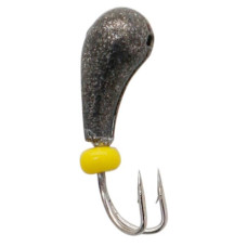 мормишка вольфрамова "Коза часничинка отвір з бісером" d-3,5мм. чорна  PK1535-5