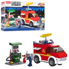 конструктор Sluban пожежна машина, заправка, фігурки, 136дет. в кор. 24х14х4,5см.  М 38 В 0623  (72)
